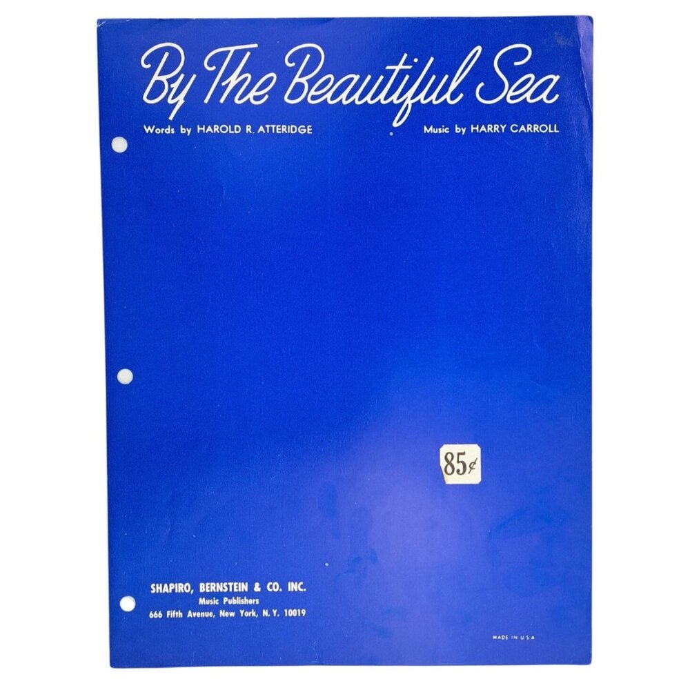 Vintage By The Beautiful Sea Sheet Music Harold R. Atteridge Harry Carroll 1942